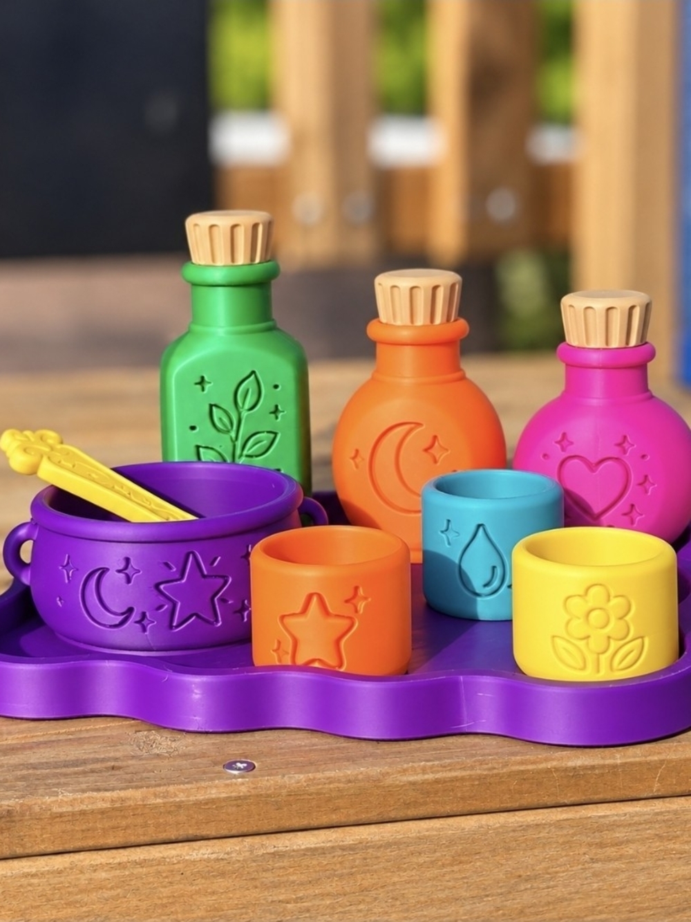 Colorful Kids Potion Play Set - Purple, Orange, Green, Pink, Blue, Yellow